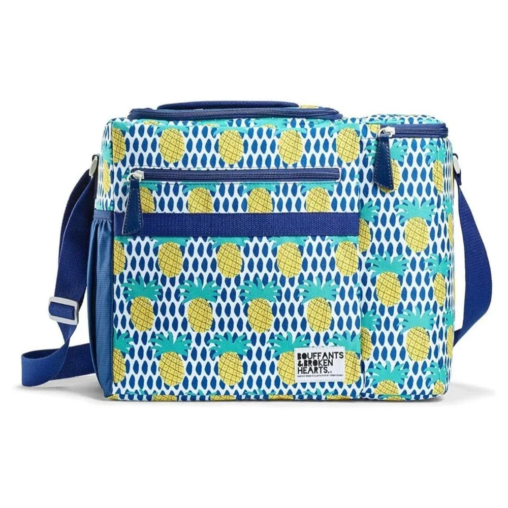Fit + Fab bouffants & broken hearts pineapple cooler bag